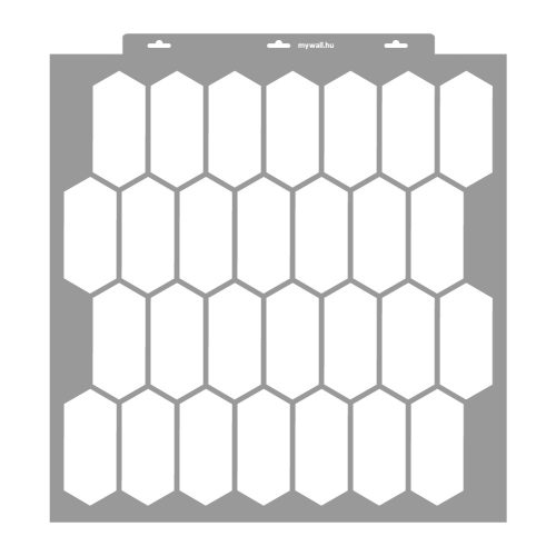 Elongated hexagon 01 3D stencil - 59x63 cm