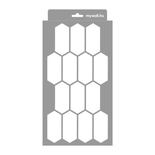 Elongated hexagon 01 3D stencil - 18x35 cm