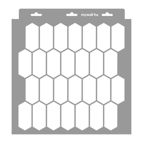 Elongated hexagon 01 3D stencil - 31x35 cm