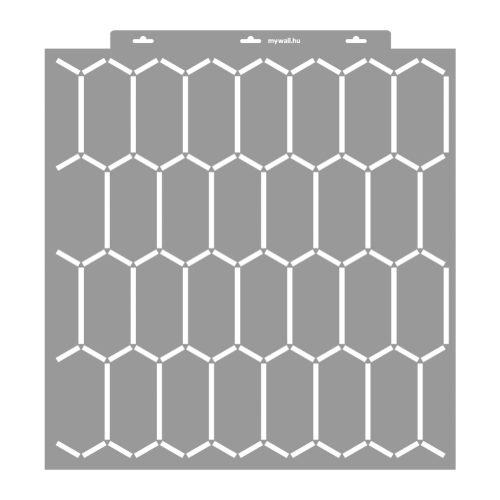 Elongated hexagon 02 3D stencil - 59x63 cm