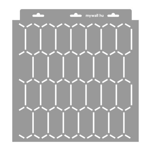 Elongated hexagon 02 3D stencil - 31x35 cm