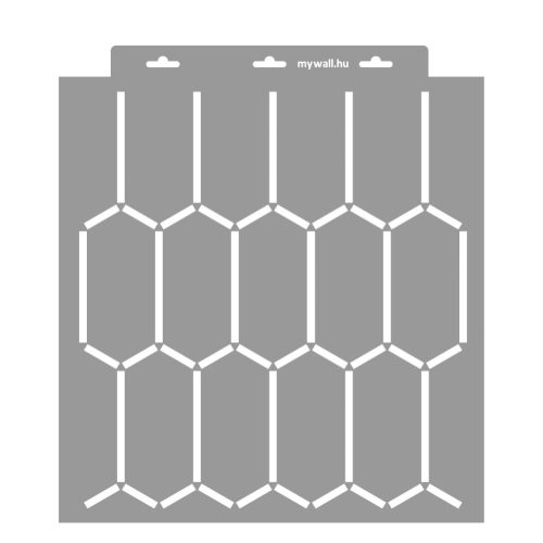 Elongated hexagon 02 3D stencil - 38x42 cm