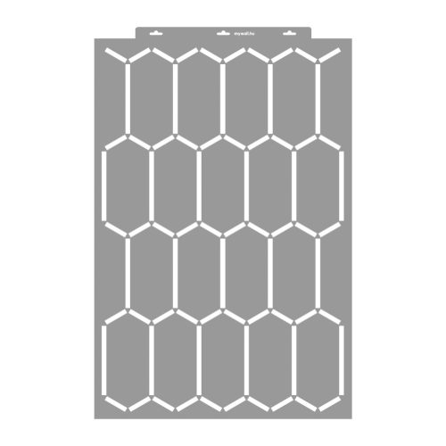 Elongated hexagon 02 3D stencil - 59x89 cm