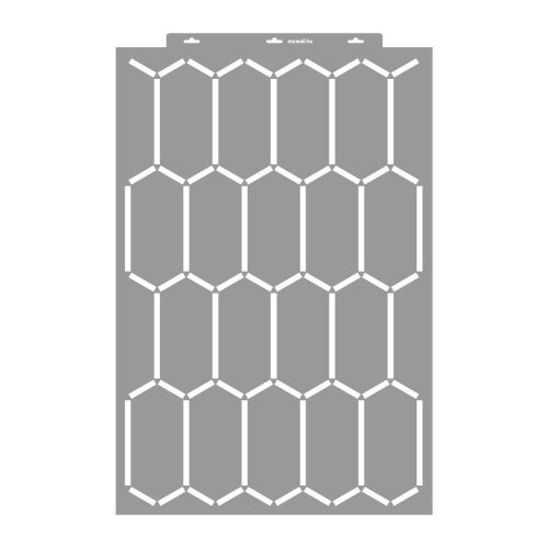 Elongated hexagon 02 3D stencil - 59x89 cm