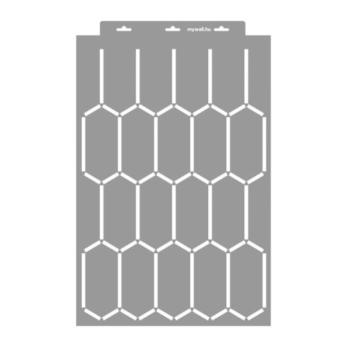 Elongated hexagon 02 3D stencil - 38x60 cm