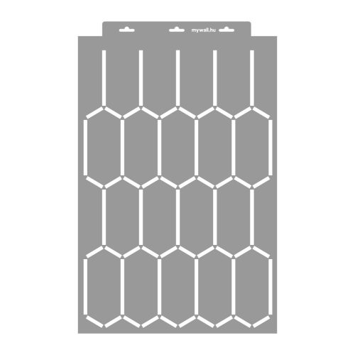 Elongated hexagon 02 3D stencil - 38x60 cm