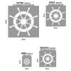 Ship's wheel 3D stencil - 18x23 cm