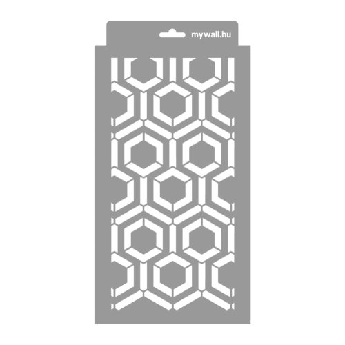 Hexagon 04 3D stencil - 18x35 cm