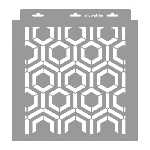 Hexagon 04 3D stencil - 28x29 cm