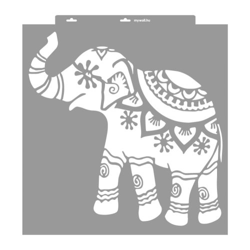 Indian elephant painting stencil - 59x63 cm