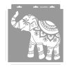 Indiai elefánt stencil - 3D - 31x35 cm közepes