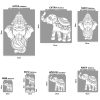 Indiai elefánt stencil - 3D - 31x35 cm közepes