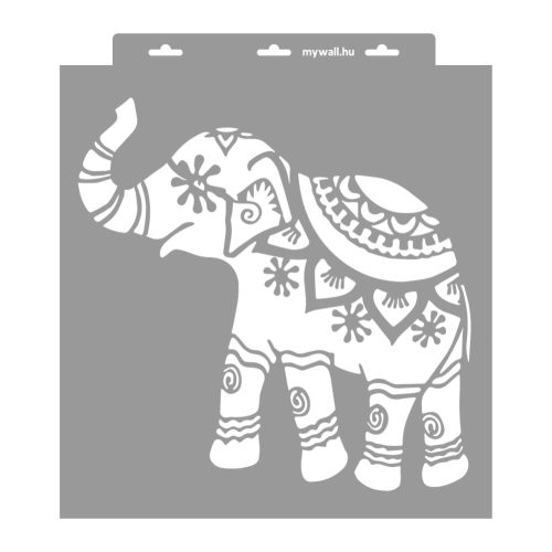 Indian elephant painting stencil - 38x42 cm