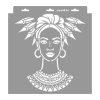 Indián nő stencil - 3D - 31x35 cm közepes