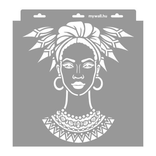 Indián nő stencil - 3D - 31x35 cm közepes
