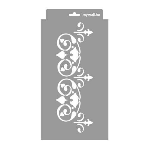 Wrought iron rosette 3D stencil - 18x35 cm 1