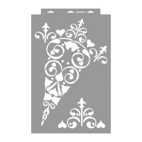 Wrought iron rosette painting stencil - 38x60 cm 1