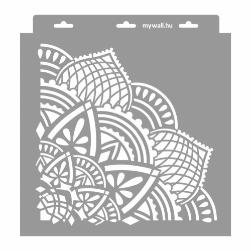 Mandala 13 stencil - 3D - 31x35 cm közepes