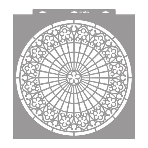 Rose window 01 3D stencil - 59x63 cm