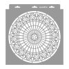 Rose window 01 3D stencil - 31x35 cm