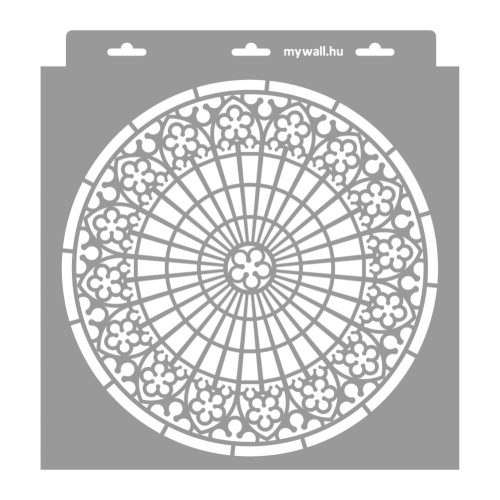 Rose window 01 3D stencil - 31x35 cm