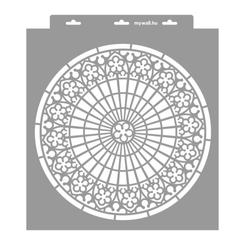 Rose window 01 3D stencil - 38x42 cm