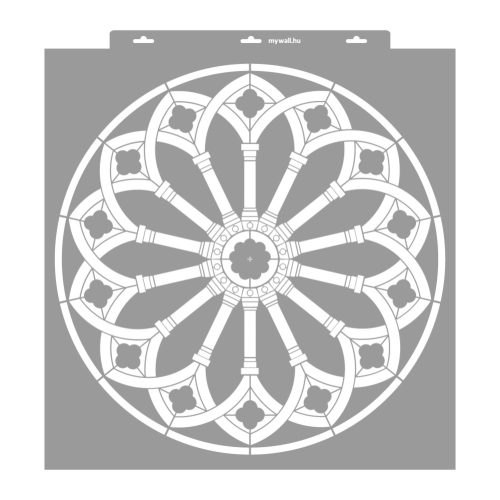 Rose window 02 3D stencil - 59x63 cm