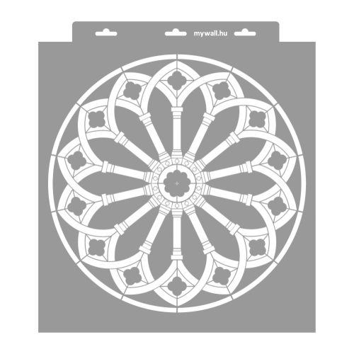 Rose window 02 3D stencil - 38x42 cm