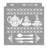 Tea time painting stencil - 31x35 cm